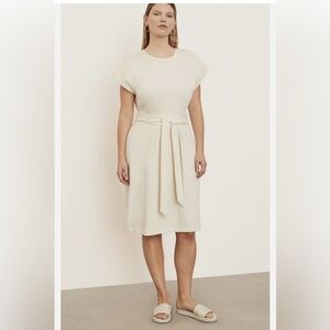 Vince short sleeve cream tie waist mini dress XXS